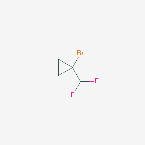molecular formula C4H5BrF2 B2823223 1-Bromo-1-(difluoromethyl)cyclopropane CAS No. 2551118-10-4