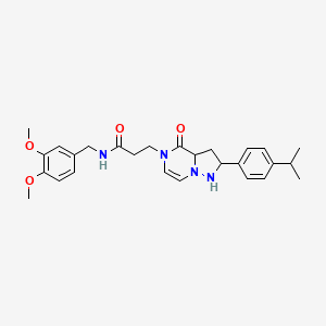 N-[(3,4-dimethoxyphenyl)methyl]-3-{4-oxo-2-[4-(propan-2-yl)phenyl]-4H,5H-pyrazolo[1,5-a]pyrazin-5-yl}propanamide