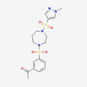 1-(3-((4-((1-methyl-1H-pyrazol-4-yl)sulfonyl)-1,4-diazepan-1-yl)sulfonyl)phenyl)ethanone