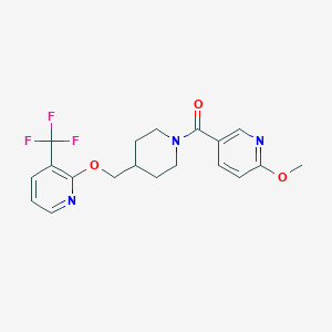 (6-Methoxypyridin-3-yl)-[4-[[3-(trifluoromethyl)pyridin-2-yl]oxymethyl]piperidin-1-yl]methanone