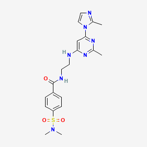4-(N,N-dimethylsulfamoyl)-N-(2-((2-methyl-6-(2-methyl-1H-imidazol-1-yl)pyrimidin-4-yl)amino)ethyl)benzamide