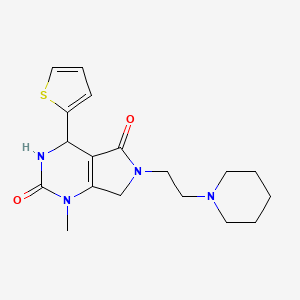 1-methyl-6-(2-(piperidin-1-yl)ethyl)-4-(thiophen-2-yl)-3,4,6,7-tetrahydro-1H-pyrrolo[3,4-d]pyrimidine-2,5-dione