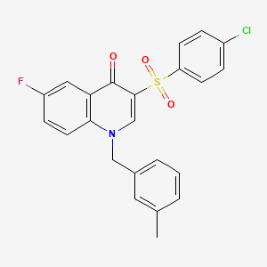 molecular formula C23H17ClFNO3S B2823268 3-(4-chlorobenzenesulfonyl)-6-fluoro-1-[(3-methylphenyl)methyl]-1,4-dihydroquinolin-4-one CAS No. 866808-98-2