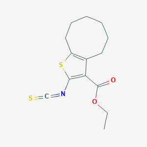 molecular formula C14H17NO2S2 B2823273 Ethyl 2-isothiocyanato-4,5,6,7,8,9-hexahydrocycloocta[b]thiophene-3-carboxylate CAS No. 669728-60-3