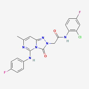 molecular formula C20H15ClF2N6O2 B2823279 N-(2-chloro-4-fluorophenyl)-2-{5-[(4-fluorophenyl)amino]-7-methyl-3-oxo-2H,3H-[1,2,4]triazolo[4,3-c]pyrimidin-2-yl}acetamide CAS No. 1251609-54-7