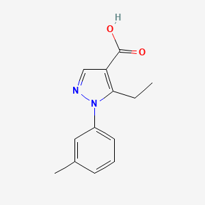 molecular formula C13H14N2O2 B2823286 5-ethyl-1-(3-methylphenyl)-1H-pyrazole-4-carboxylic acid CAS No. 1003454-48-5