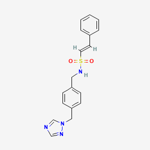 (E)-2-phenyl-N-[[4-(1,2,4-triazol-1-ylmethyl)phenyl]methyl]ethenesulfonamide