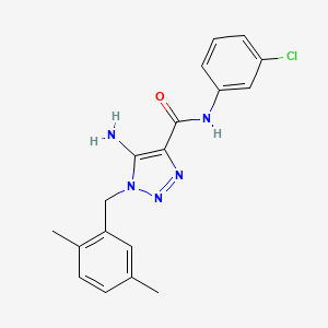 molecular formula C18H18ClN5O B2823294 5-amino-N-(3-chlorophenyl)-1-[(2,5-dimethylphenyl)methyl]triazole-4-carboxamide CAS No. 899940-30-8