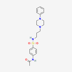 molecular formula C21H28N4O3S B2823297 N-(4-(N-(3-(4-phenylpiperazin-1-yl)propyl)sulfamoyl)phenyl)acetamide CAS No. 1049549-06-5