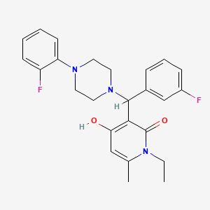 molecular formula C25H27F2N3O2 B2823300 1-ethyl-3-((3-fluorophenyl)(4-(2-fluorophenyl)piperazin-1-yl)methyl)-4-hydroxy-6-methylpyridin-2(1H)-one CAS No. 897734-70-2