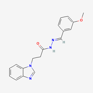 (E)-3-(1H-benzo[d]imidazol-1-yl)-N'-(3-methoxybenzylidene)propanehydrazide