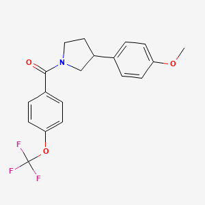 molecular formula C19H18F3NO3 B2823307 (3-(4-Methoxyphenyl)pyrrolidin-1-yl)(4-(trifluoromethoxy)phenyl)methanone CAS No. 1317617-32-5