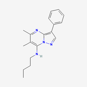 molecular formula C18H22N4 B2823312 N-butyl-5,6-dimethyl-3-phenylpyrazolo[1,5-a]pyrimidin-7-amine CAS No. 890617-26-2