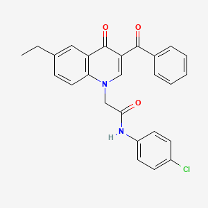 2-(3-benzoyl-6-ethyl-4-oxoquinolin-1(4H)-yl)-N-(4-chlorophenyl)acetamide