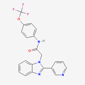 2-(2-(pyridin-3-yl)-1H-benzo[d]imidazol-1-yl)-N-(4-(trifluoromethoxy)phenyl)acetamide