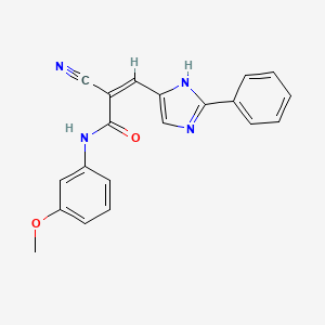 (Z)-2-cyano-N-(3-methoxyphenyl)-3-(2-phenyl-1H-imidazol-5-yl)prop-2-enamide
