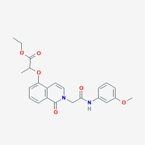 molecular formula C23H24N2O6 B2823329 ethyl 2-[(2-{[(3-methoxyphenyl)carbamoyl]methyl}-1-oxo-1,2-dihydroisoquinolin-5-yl)oxy]propanoate CAS No. 868224-57-1