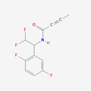 molecular formula C12H9F4NO B2823349 N-[1-(2,5-Difluorophenyl)-2,2-difluoroethyl]but-2-ynamide CAS No. 2411241-42-2