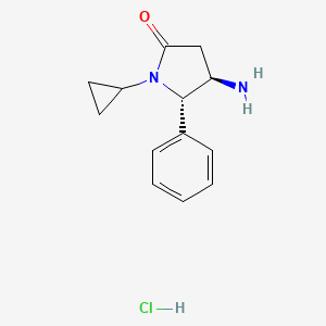 B2823352 (4R,5S)-4-Amino-1-cyclopropyl-5-phenylpyrrolidin-2-one;hydrochloride CAS No. 2418595-59-0