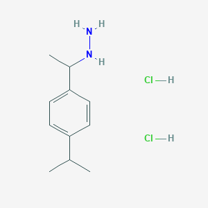 molecular formula C11H20Cl2N2 B2823375 (1-(4-Isopropylphenyl)ethyl)hydrazine dihydrochloride CAS No. 2137738-32-8