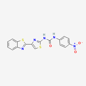 molecular formula C17H11N5O3S2 B2823378 1-(4-(Benzo[d]thiazol-2-yl)thiazol-2-yl)-3-(4-nitrophenyl)urea CAS No. 477486-63-8