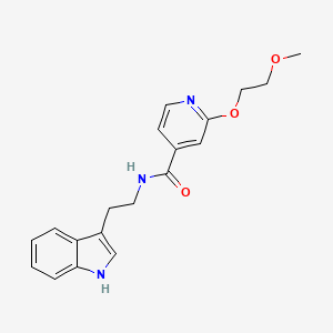 molecular formula C19H21N3O3 B2823380 N-[2-(1H-indol-3-yl)ethyl]-2-(2-methoxyethoxy)pyridine-4-carboxamide CAS No. 2034238-52-1