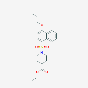 molecular formula C22H29NO5S B2823382 Ethyl 1-[(4-butoxynaphthalen-1-yl)sulfonyl]piperidine-4-carboxylate CAS No. 1206125-47-4