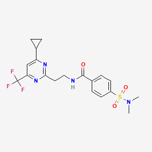 molecular formula C19H21F3N4O3S B2823384 N-{2-[4-cyclopropyl-6-(trifluoromethyl)pyrimidin-2-yl]ethyl}-4-(dimethylsulfamoyl)benzamide CAS No. 1396862-97-7