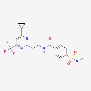 molecular formula C19H21F3N4O3S B2823384 N-(2-(4-cyclopropyl-6-(trifluoromethyl)pyrimidin-2-yl)ethyl)-4-(N,N-dimethylsulfamoyl)benzamide CAS No. 1396862-97-7
