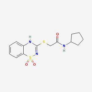 N-cyclopentyl-2-((1,1-dioxido-4H-benzo[e][1,2,4]thiadiazin-3-yl)thio)acetamide
