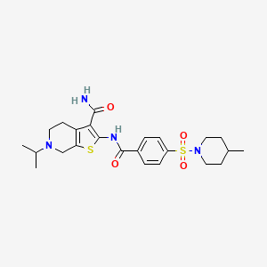 6-Isopropyl-2-(4-((4-methylpiperidin-1-yl)sulfonyl)benzamido)-4,5,6,7-tetrahydrothieno[2,3-c]pyridine-3-carboxamide