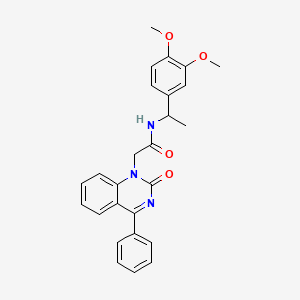 molecular formula C26H25N3O4 B2823401 N-[1-(3,4-dimethoxyphenyl)ethyl]-2-(2-oxo-4-phenyl-1,2-dihydroquinazolin-1-yl)acetamide CAS No. 1115420-96-6