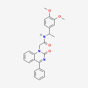N-(1-(3,4-dimethoxyphenyl)ethyl)-2-(2-oxo-4-phenylquinazolin-1(2H)-yl)acetamide