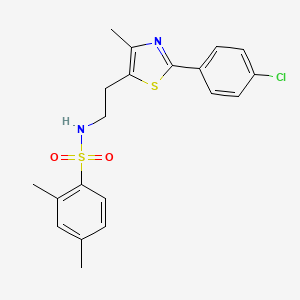 molecular formula C20H21ClN2O2S2 B2823408 N-{2-[2-(4-chlorophenyl)-4-methyl-1,3-thiazol-5-yl]ethyl}-2,4-dimethylbenzene-1-sulfonamide CAS No. 890959-19-0