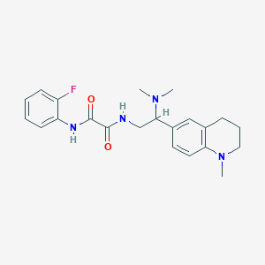 molecular formula C22H27FN4O2 B2823412 N-[2-(dimethylamino)-2-(1-methyl-1,2,3,4-tetrahydroquinolin-6-yl)ethyl]-N'-(2-fluorophenyl)ethanediamide CAS No. 922011-93-6