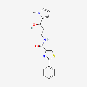 N-(3-hydroxy-3-(1-methyl-1H-pyrrol-2-yl)propyl)-2-phenylthiazole-4-carboxamide
