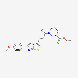 Ethyl 1-(3-(6-(4-methoxyphenyl)imidazo[2,1-b]thiazol-3-yl)propanoyl)piperidine-3-carboxylate
