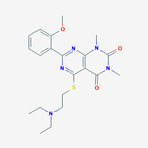 5-((2-(diethylamino)ethyl)thio)-7-(2-methoxyphenyl)-1,3-dimethylpyrimido[4,5-d]pyrimidine-2,4(1H,3H)-dione