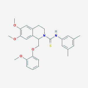 N-(3,5-dimethylphenyl)-6,7-dimethoxy-1-((2-methoxyphenoxy)methyl)-3,4-dihydroisoquinoline-2(1H)-carbothioamide