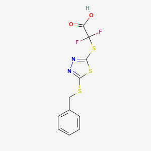 molecular formula C11H8F2N2O2S3 B2823423 2-{[5-(Benzylsulfanyl)-1,3,4-thiadiazol-2-yl]sulfanyl}-2,2-difluoroacetic acid CAS No. 477856-11-4