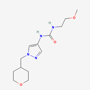 molecular formula C13H22N4O3 B2823431 3-(2-methoxyethyl)-1-{1-[(oxan-4-yl)methyl]-1H-pyrazol-4-yl}urea CAS No. 1705976-75-5