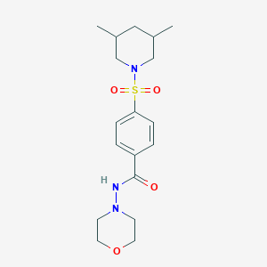 molecular formula C18H27N3O4S B2823451 4-((3,5-dimethylpiperidin-1-yl)sulfonyl)-N-morpholinobenzamide CAS No. 392323-63-6