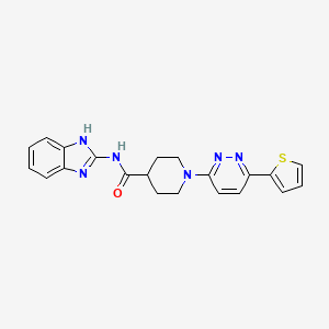 molecular formula C21H20N6OS B2823454 N-(1H-1,3-benzodiazol-2-yl)-1-[6-(thiophen-2-yl)pyridazin-3-yl]piperidine-4-carboxamide CAS No. 1251709-79-1
