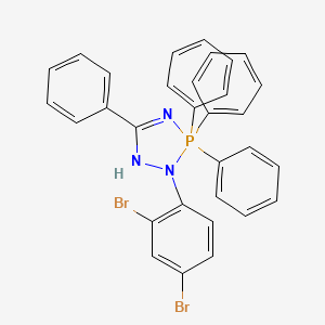 molecular formula C31H24Br2N3P B2823455 2-(2,4-dibromophenyl)-3,3,3,5-tetraphenyl-3,4-dihydro-2H-1,2,4,3lambda~5~-triazaphosphole CAS No. 255869-88-6