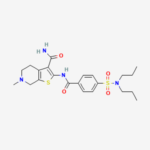 molecular formula C22H30N4O4S2 B2823463 2-[4-(dipropylsulfamoyl)benzamido]-6-methyl-4H,5H,6H,7H-thieno[2,3-c]pyridine-3-carboxamide CAS No. 449767-06-0