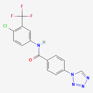 molecular formula C15H9ClF3N5O B2823464 N-[4-chloro-3-(trifluoromethyl)phenyl]-4-(1H-1,2,3,4-tetrazol-1-yl)benzamide CAS No. 848180-63-2