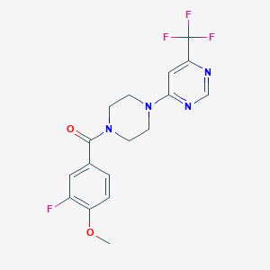 (3-Fluoro-4-methoxyphenyl){4-[6-(trifluoromethyl)-4-pyrimidinyl]piperazino}methanone