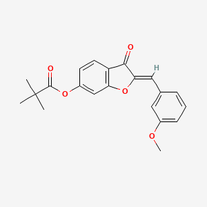 molecular formula C21H20O5 B2823487 (Z)-2-(3-methoxybenzylidene)-3-oxo-2,3-dihydrobenzofuran-6-yl pivalate CAS No. 622824-50-4