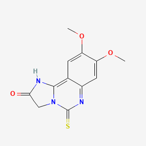 molecular formula C12H11N3O3S B2823489 8,9-dimethoxy-5-thioxo-5,6-dihydroimidazo[1,2-c]quinazolin-2(3H)-one CAS No. 478046-31-0