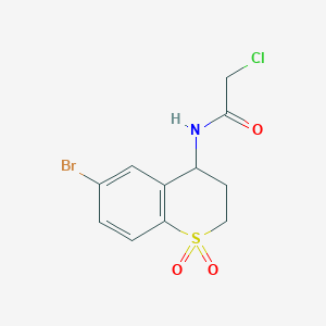molecular formula C11H11BrClNO3S B2823505 N-(6-Bromo-1,1-dioxo-3,4-dihydro-2H-thiochromen-4-yl)-2-chloroacetamide CAS No. 2411237-06-2